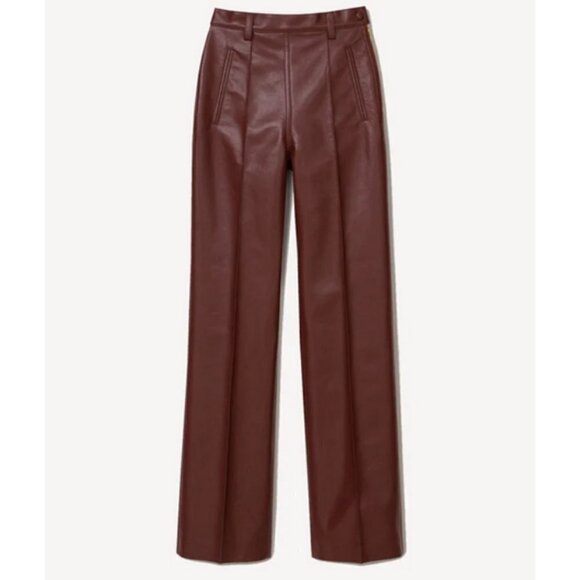 💕NANUSHKA💕 Regenerated Leather Pants - Mahogany Brown Medium M NWT - Picture 10 of 16